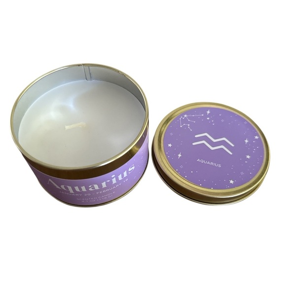 Place & Time Zodiac Scented Candles in Tin - Aquarius Sapphire Waves 4 oz - NWT - Picture 4 of 5